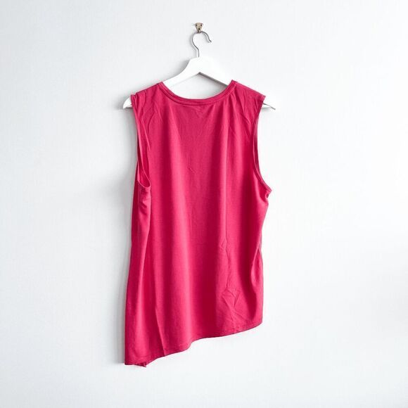 Nike Dri Fit Women's Asymmetrical Hem Touch Club Tank Top Pink Large - Picture 2 of 7